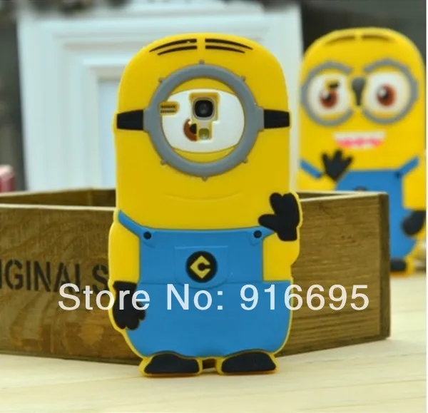 10pcs For Samsung GT-i8190 Galaxy S3 Mini Despicable Me 2 Minions Silicone Case Cover S III mini i8190 |