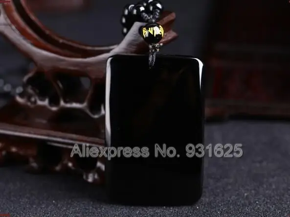 Красивый китайский ручной работы натуральный черный Обсидиан Резной меч