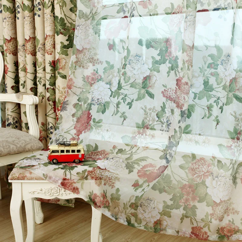 Занавески s для готовой ткани занавески спальни гостиной садовые пионы в