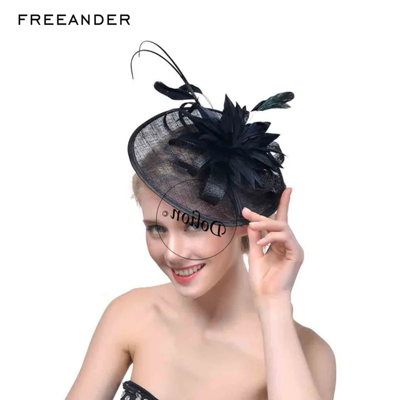 

Женская Праздничная фетровая шляпа Freeander, летняя розовая шляпка в британском стиле, льняная шляпа в стиле Дерби, Женская Цветочная шляпа
