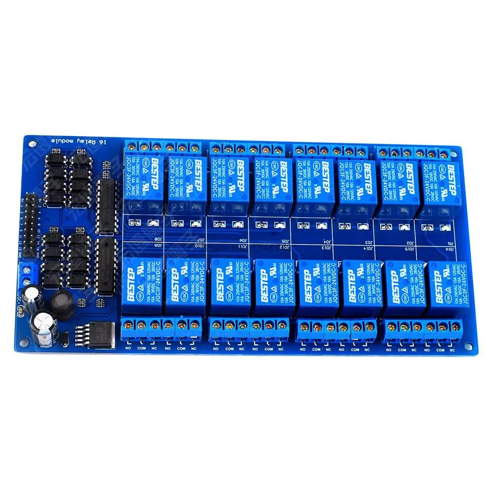 Плата модуля реле 16 каналов 24 В с оптроном ARM DSP|24v relay|24v relay module24v board |