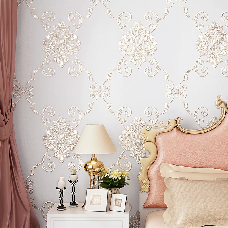 

3d luxury European garden bedroom wedding room wallpapers Korean warm romantic non-woven living room TV background wall paper