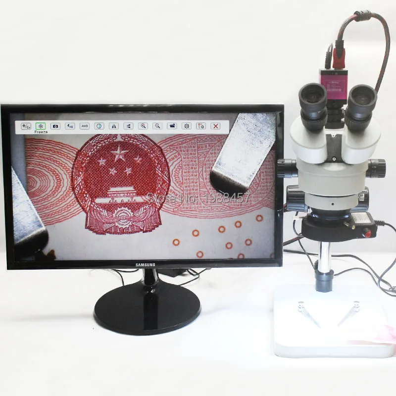 

Trinocular Stereo Microscope 3.5X-90X Continuous Zoom Magnification With HDMI Microscope Camera LED Light Source Phone Repair
