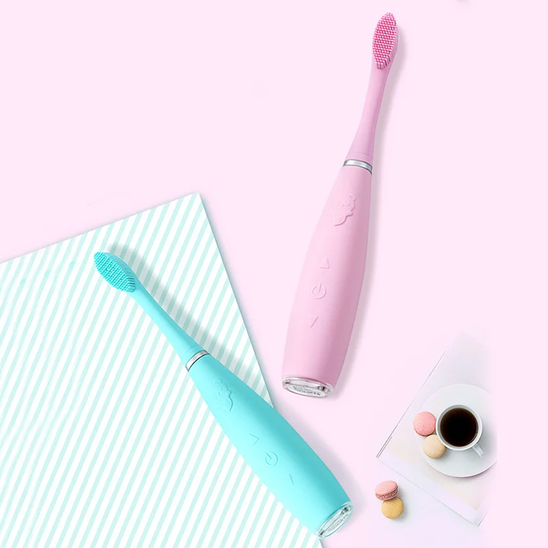 

Electric Sonic Silicone Toothbrush Oral Care Whitening Teeth Soft Hair Automatic Children Toothbrush USB Dental Deep Clean