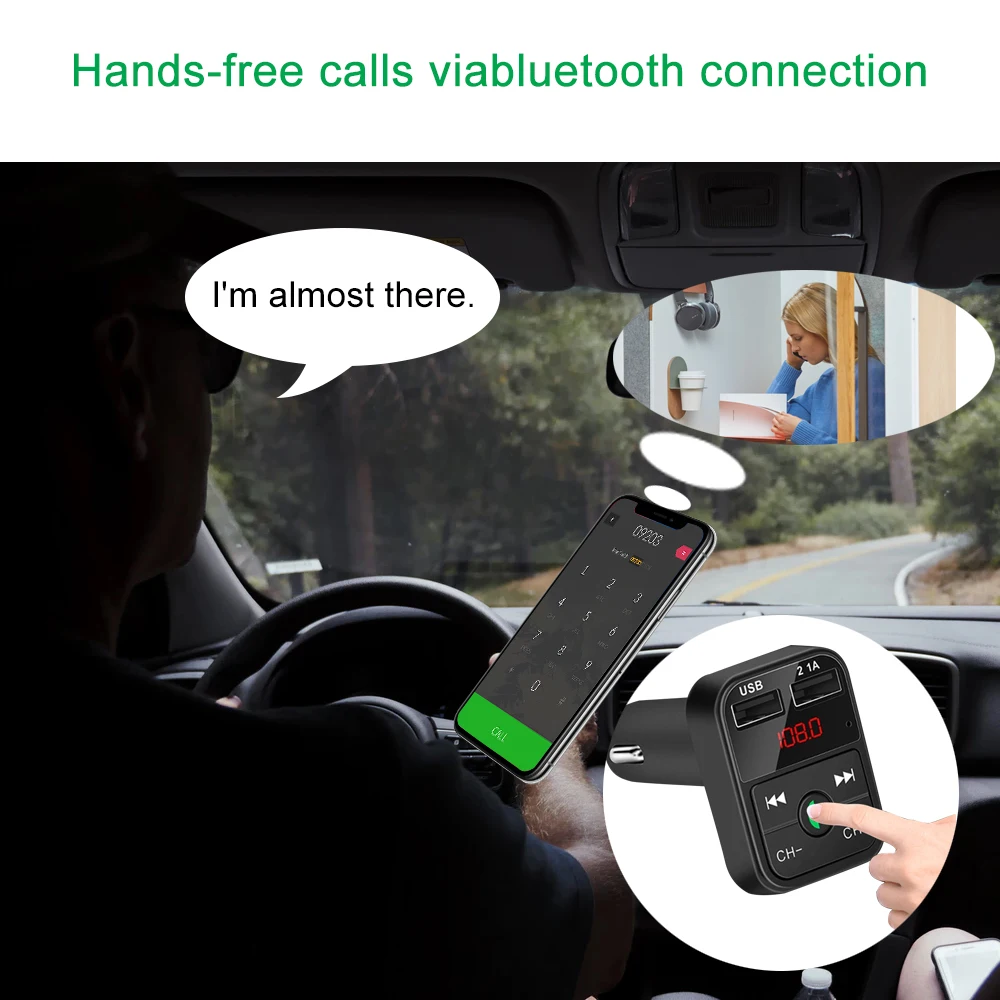 Автомобильный комплект громкой связи беспроводной Bluetooth fm передатчик