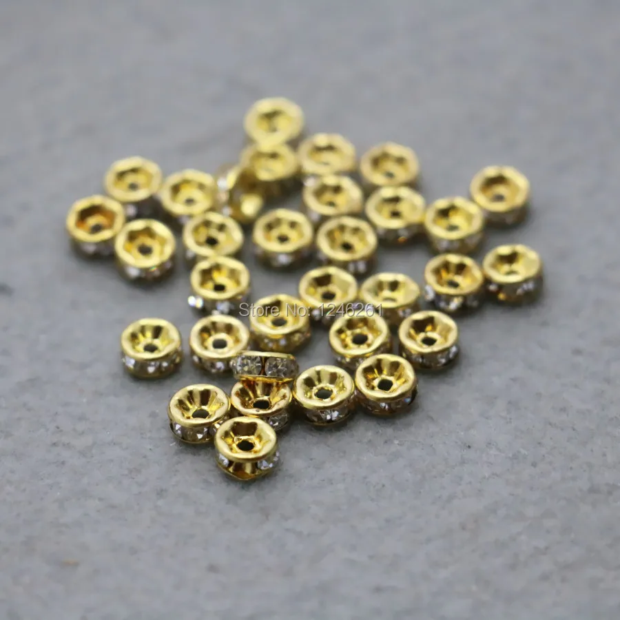 10 шт. золотистого цвета круг прокладки круглые стразы отдельные бусины