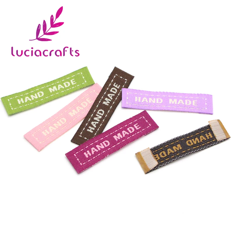 Lucia crafts 50 шт./лот этикетки для одежды ручной работы Тканые моющиеся L0801|clothing woven