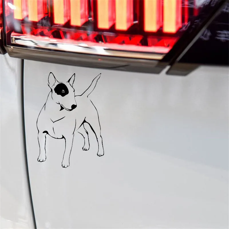 YJZT 10.5CM*15CM Bull Terrier Sticker Animals Dogs Vinyl Car Decal Black/Silver C10-00258 | Stickers