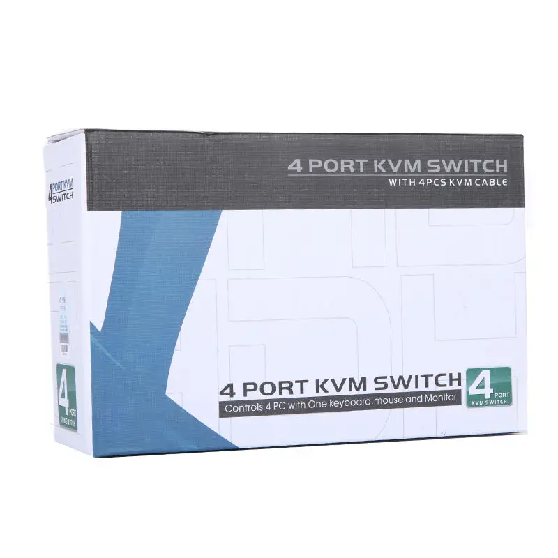 MT-Lamoda 4 Порты и разъёмы Авто VGA USB KVM SWITCH клавиш с оригинальным кабелем Поддержка