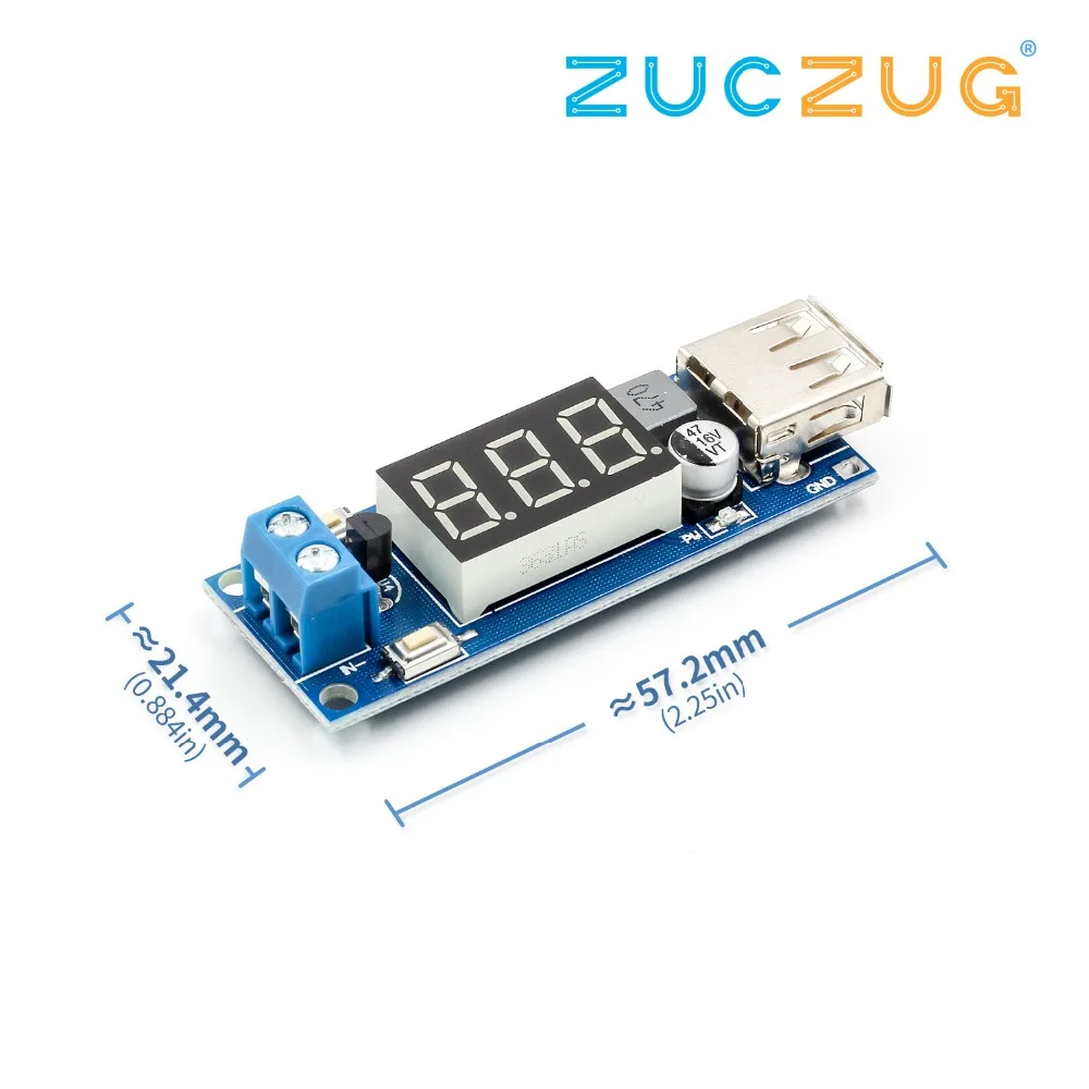 DC понижающий преобразователь Светодиодный Дисплей Вольтметр + 5В USB Зарядное