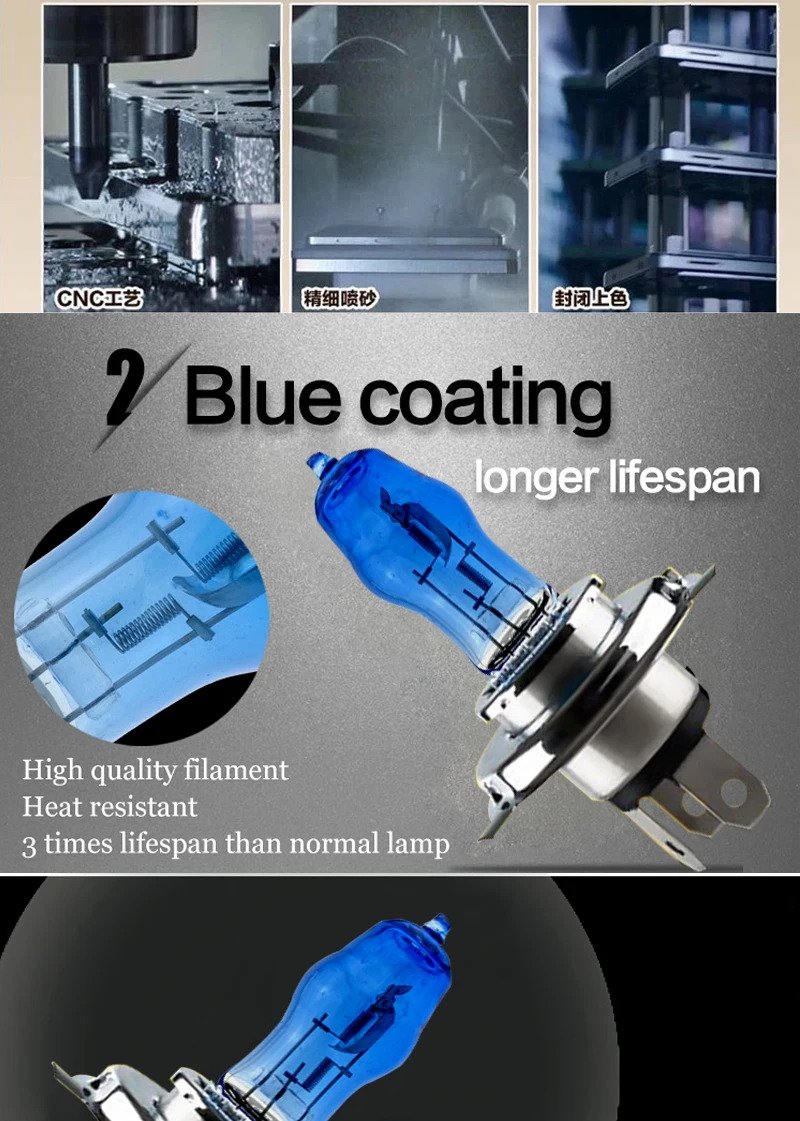 6 шт 12V 100W 6000K 3000K белый желтый/Золотой Авто HOD галогенные лампы H1 H3 H4 H7 Замена фар Противотуманные фары