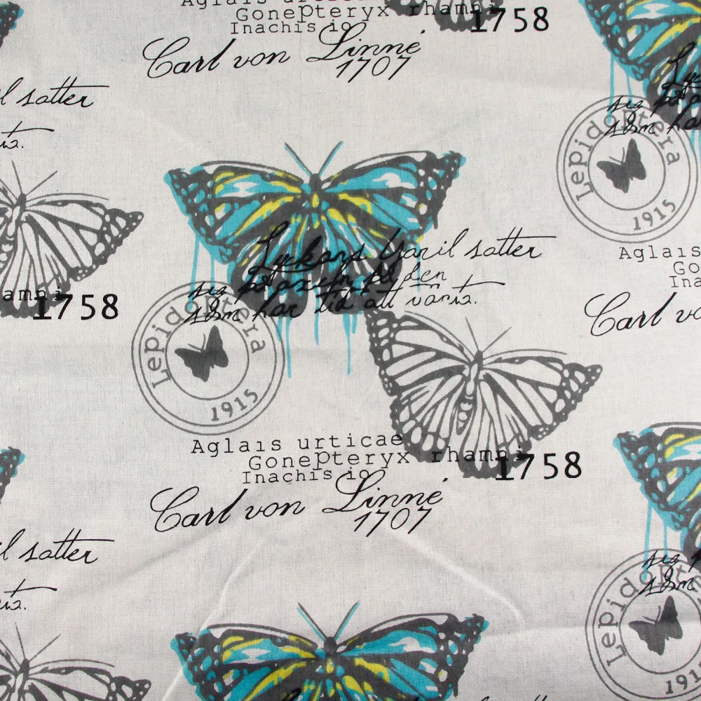 150 см х половина метра DIY ручная печать бабочки Лоскутная хлопковая скатерть из