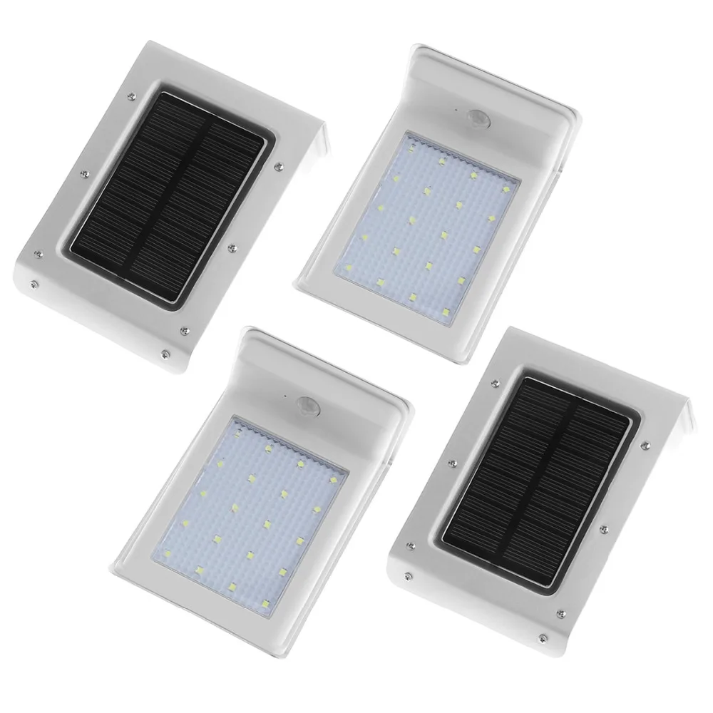 4 шт. на солнечных батареях 20 LED датчик движения настенный светильник Открытый
