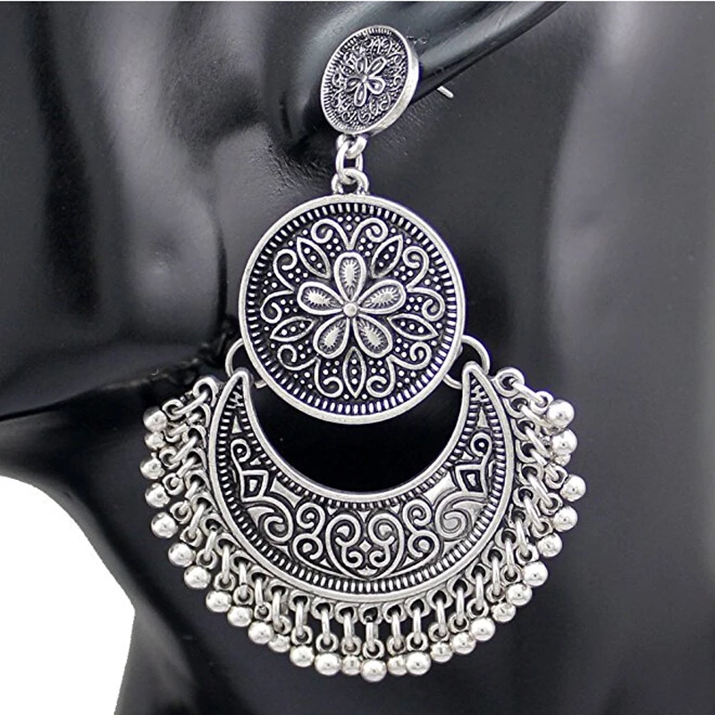 Женские винтажные этнические висячие серьги с парчой Балийского джумка джумки