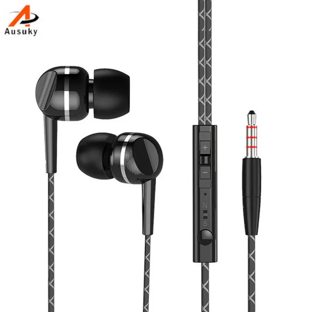 

Стереонаушники Ausuky с проводным управлением и микрофоном, 3,5 мм, сбалансированные басы, идеально подходят для телефона, MP3/MP4 -25