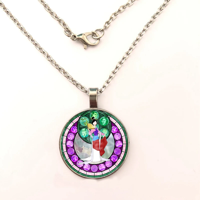 New Fashion Kingdom Hearts Mulan Necklace Handmade Round Glass Cabochon Stained Art Photo Jewelry | Украшения и аксессуары