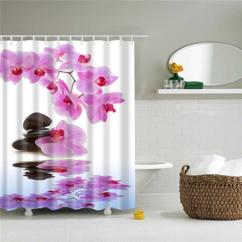 Цветы плакат занавеска для душа s водостойкая полиэфирная ткань для ванной экран занавеска для украшения дома ванная занавеска - Цвет: TZ160813