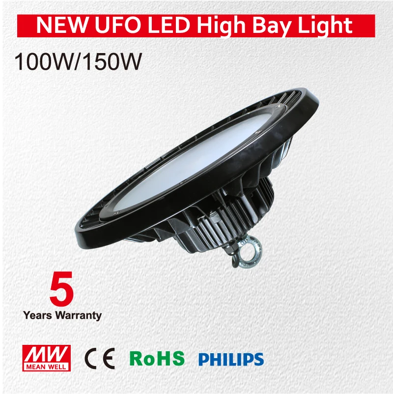 Высококачественный подвесной светодиодный светильник UFO High Bay s 150 Вт IP65 Meanwell Driver