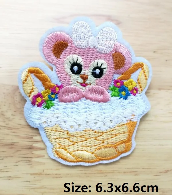 Gelatoni Duffy Утюг на заплатках Маленькая обезьяна кошка мультфильм Байкер аксессуар вышитые s для детей - Цвет: Белый