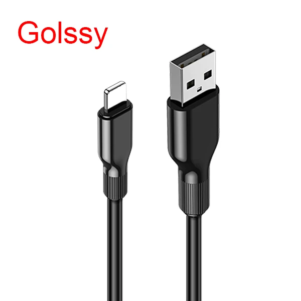 Suntaiho USB кабель для iPhone XR X 7 2.4A кабель для быстрой зарядки для iPhone XS MAX 8 7 6 6s plus USB кабель для передачи данных Телефонный Шнур адаптер - Цвет: Black-Golssy