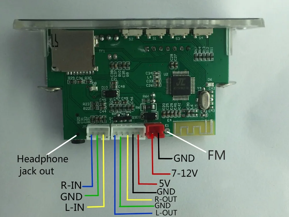 Плата адаптера 12 В/1 А для декодирования телефона с поддержкой Bluetooth WAV WMA и bluetooth