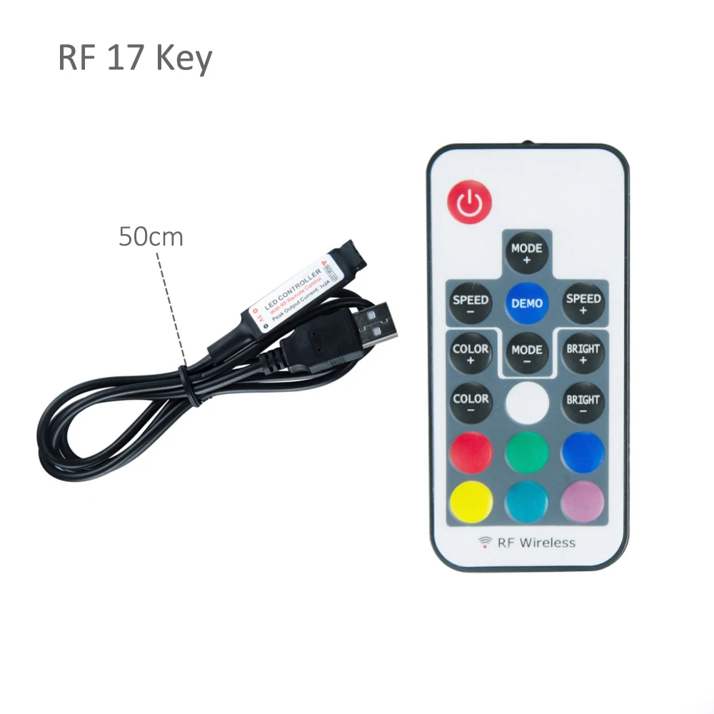 USB RGB светодиодный контроллер постоянного тока 5 ~ 24 В 17 44 клавиши RF беспроводной