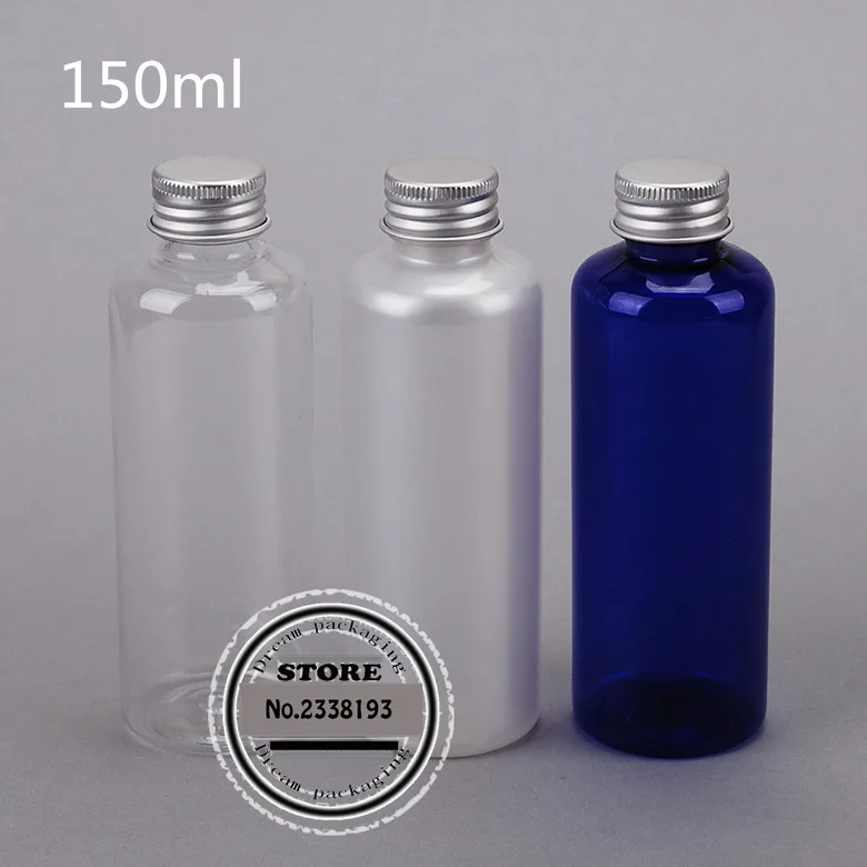 Бесплатная доставка (30 шт./лот) 150 мл пластик серебристый Алюминий крышка Пустые