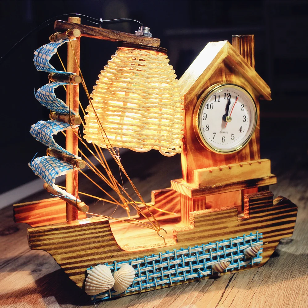 

Creative decorative table lamp Woods Bedroom Bedside night light birthday Christmas Festival Decor Gifts indoor lighting