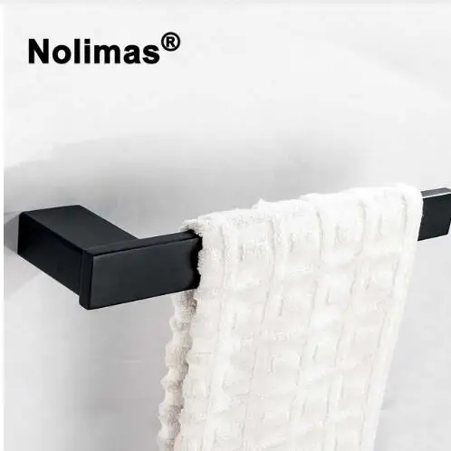 Towel Ring Полированный SUS 304 набор из нержавеющей стали для ванной комнаты черный держатель для бумаги держатель для зубной щетки полотенце бар аксессуары для ванной комнаты - Цвет: Towel Ring