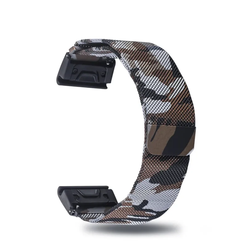 Camouflage brown Миланская петля ремешок для часов Fenix 5X/5X Plus/3HR быстросъемный сменный ремешок для Garmin Tactix Bravo/Desent MK1/D2 charlie - Цвет ремешка: Camouflage brown