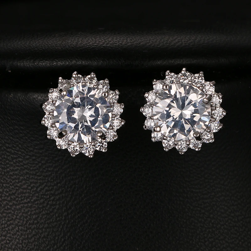 Женские серьги пусеты Emmaya круглые с фианитом|stud earrings|women earringsearring studs earrings |