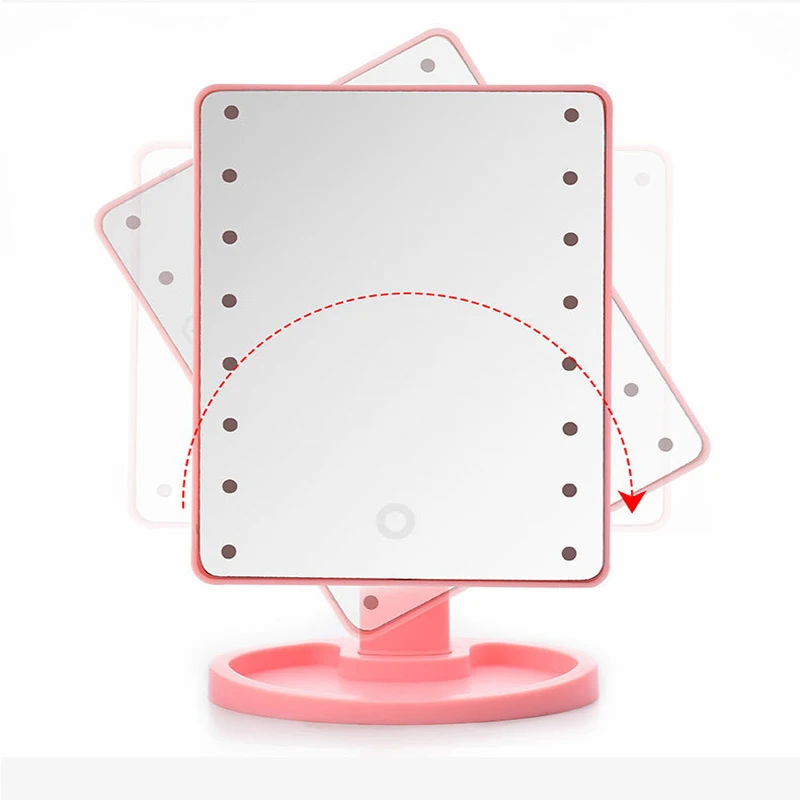 Pink 16 Вт Светодиодный светильник с регулируемым usb-кабелем или батареей для сенсорного экрана, зеркало для макияжа с сенсорным диммером, Настольная столешница, яркая - Цвет: Pink