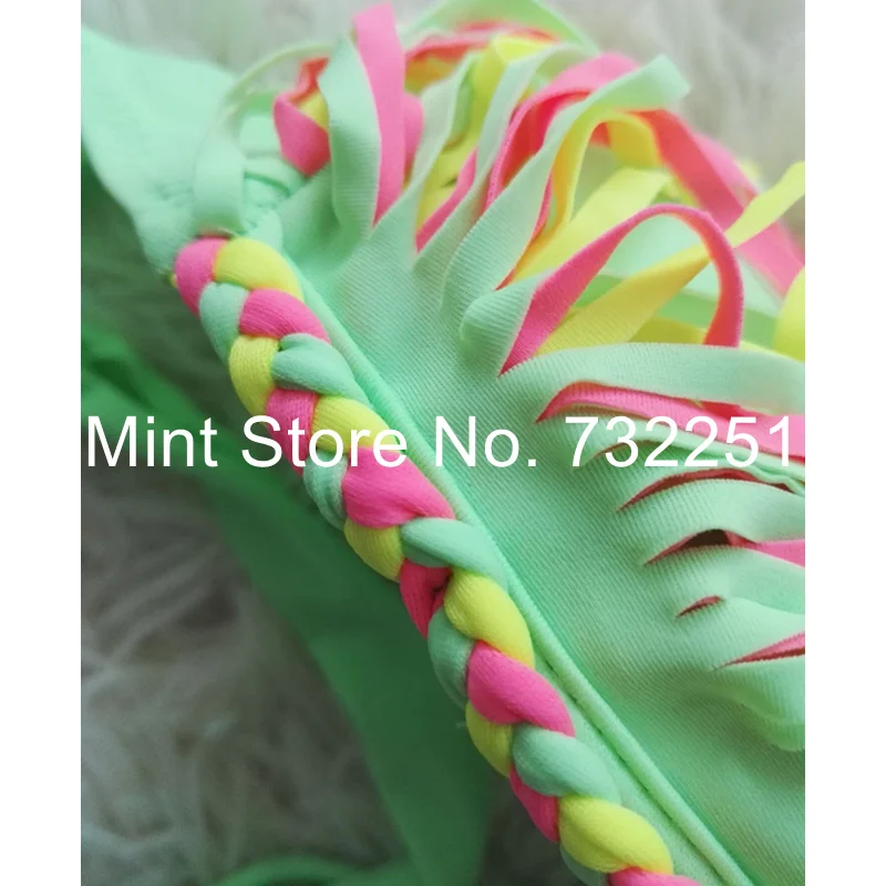Girl Bikini 2018 Girls Swimwear Bathing Sets Kid Swimming Suit Green Red Tassel Swimsuit Baby Bikinis Chilren Two-Piece Suits |