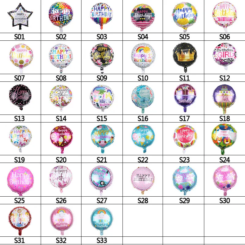 

18 Inches Globos Happy Birthday Foil Balloons Baby Shower Inflatable Toys Ballons Helium Round Air Ball Kids Party Favor Decorat