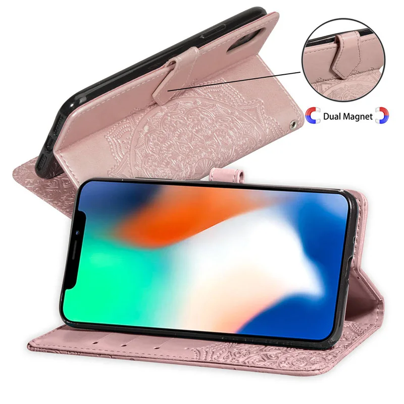 Чехол книжка из искусственной кожи с откидной крышкой Etui для Coque iphone XS Max чехол