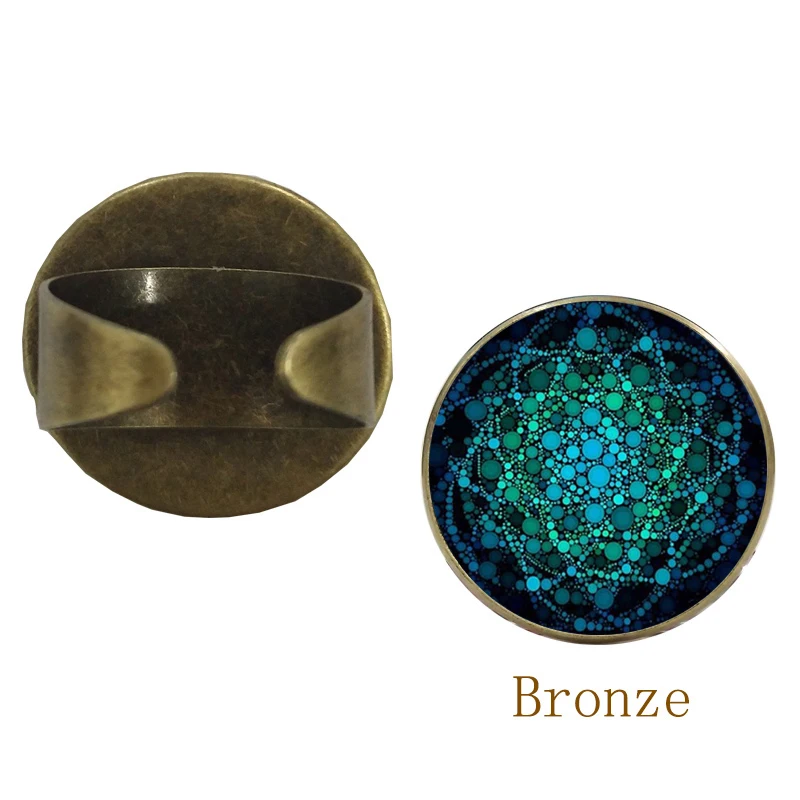 Кольцо SUTEYI с цветком жизни кольца Ом Йога чакра мандала бронзовый цвет модное