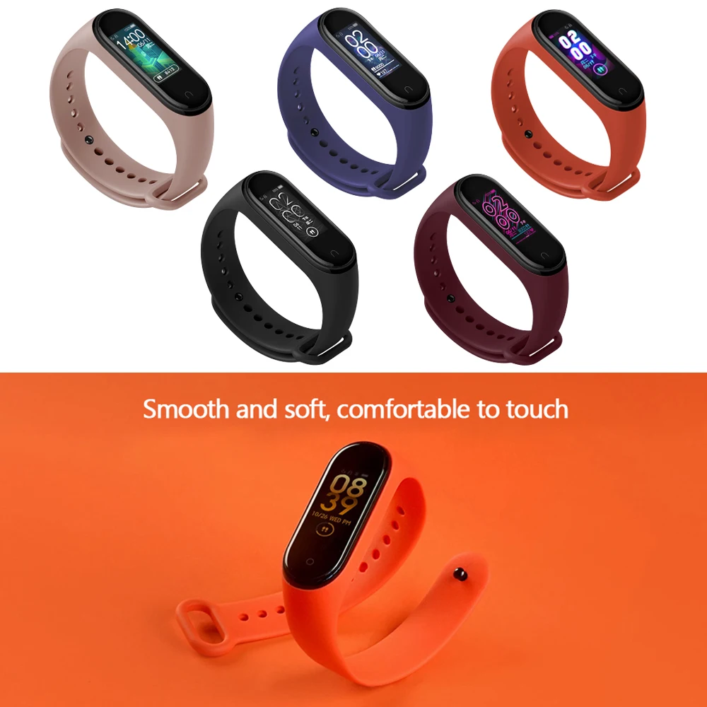 Оригинальный браслет Xiaomi Mi Band 4 ремешок 5 силиконовый band 3 розовые браслеты на