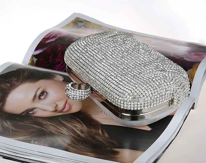 Новая Серая женская сумка сумочка Свадебная вечерняя клатч для невесты модный