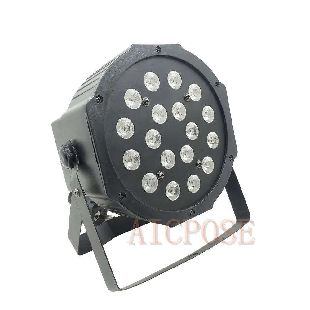 2 шт./лот 3 Вт Светодиодная лампа с бусинами 18x3 UV led Par сценический свет плоский par LED