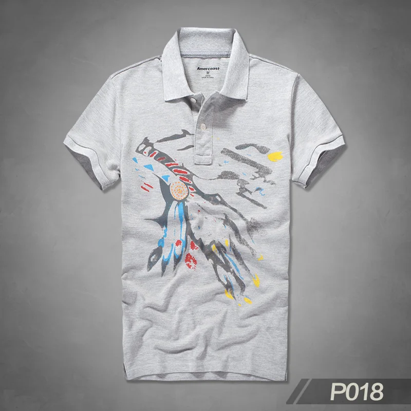 P018 Flower grey Новые мужские рубашки поло, высококачественные хлопковые рубашки с коротким рукавом, дышащие однотонные рубашки поло, Летняя Повседневная Деловая мужская одежда - Цвет: P018 Flower grey