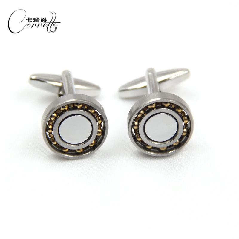 Мужские поворотные запонки с небольшим подшипником двухцветные в стиле панк