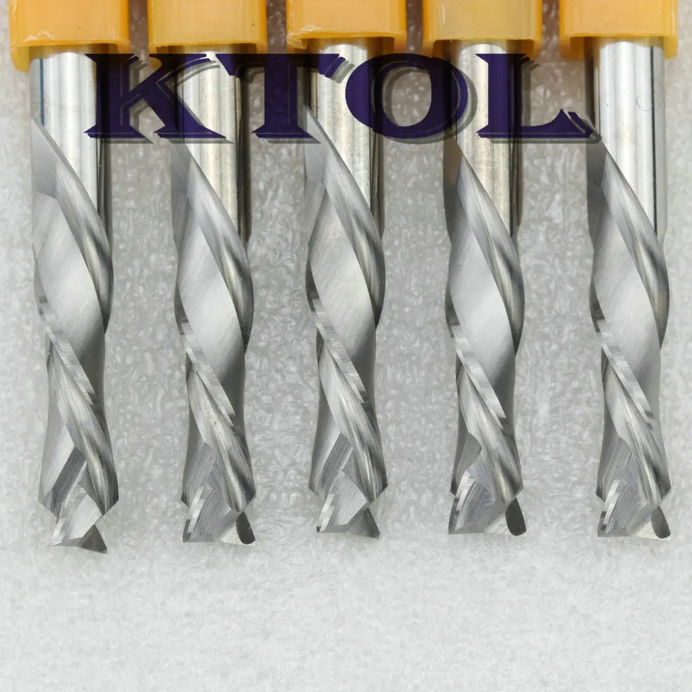 Вверх вниз вырезать 1 шт. 6 мм две флейты спиральные фрезерные Фрезы с ЧПУ Концевая