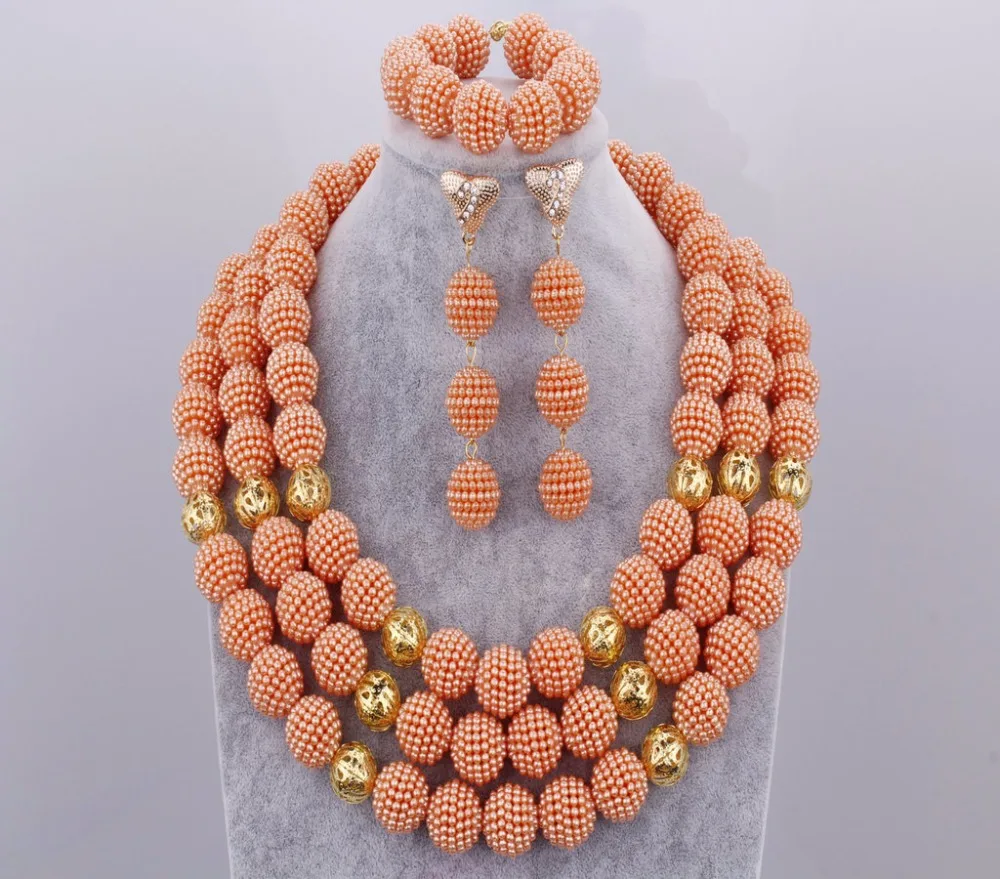 Великолепный мяч 3 три слоя ювелирные изделия африканские бусы комплекты