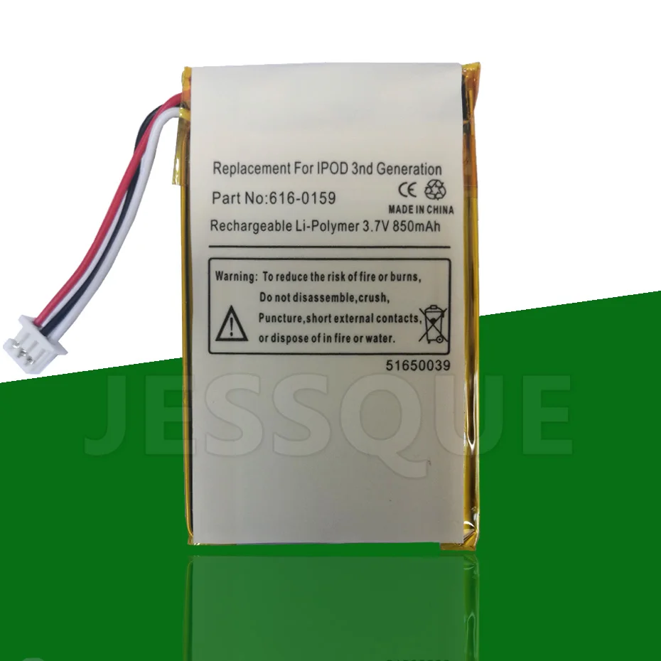 Оригинальная сменная батарея 850mAh 616-0159 для Apple iPod 3 3g Gen 3-го поколения A1040, Аккумулятор AKKU AKU Accu