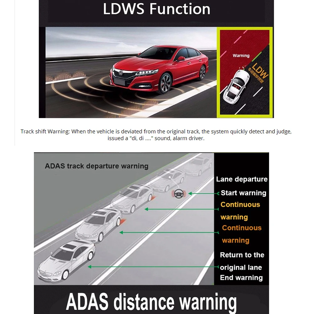 Junsun Оригинал 5 &quotВидеорегистраторы для автомобилей зеркало регистраторы с ADAS LDWS