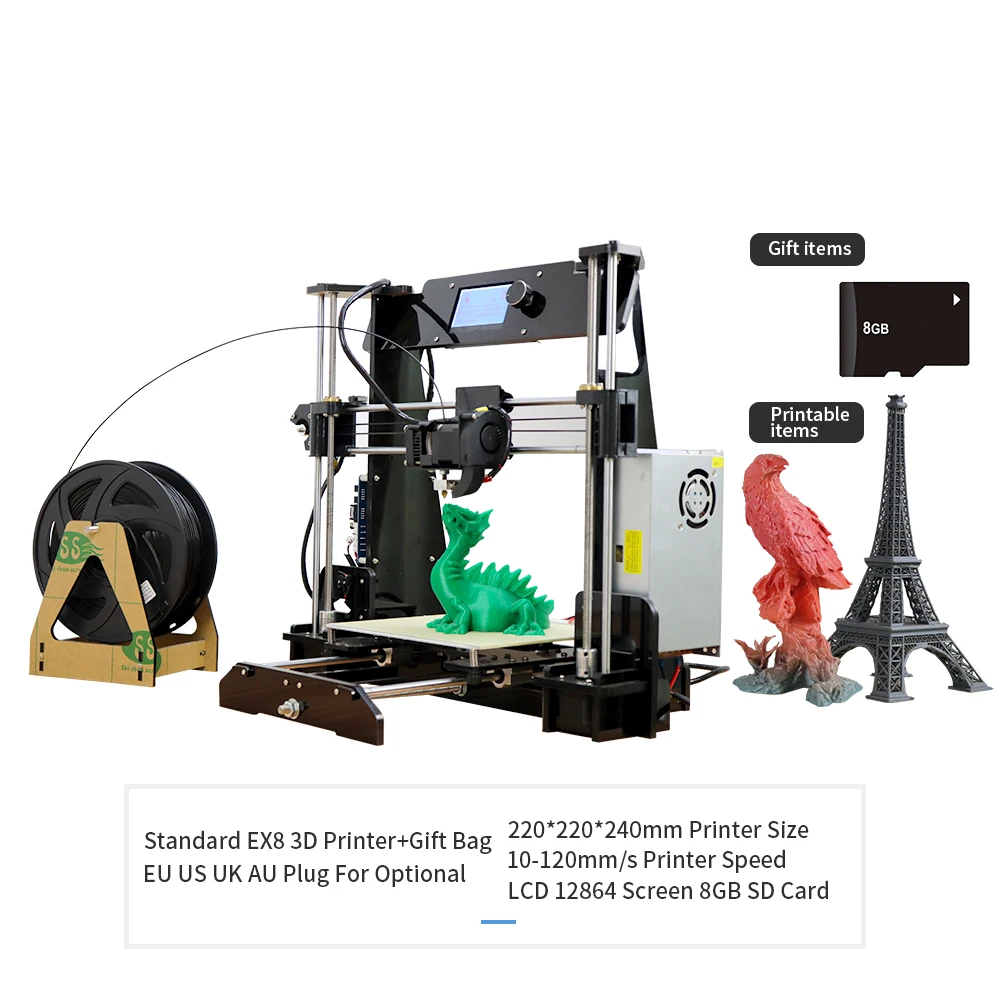 3D Printer DIY with Resume Print 220 240mm Rapid Heating Extremely Precise V-Slot Prusa i3 Support PLA ABS for Home | Компьютеры и