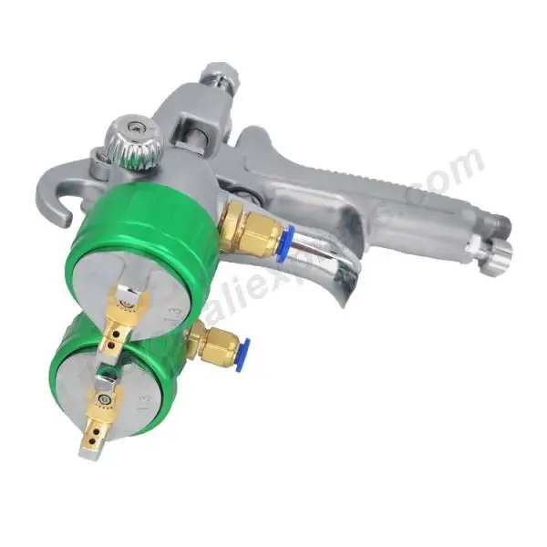 

Double-headed 1.3mm spray gun pressure /siphon feed spray paint chrome painting dual head Air pneumatic pressure sprayer