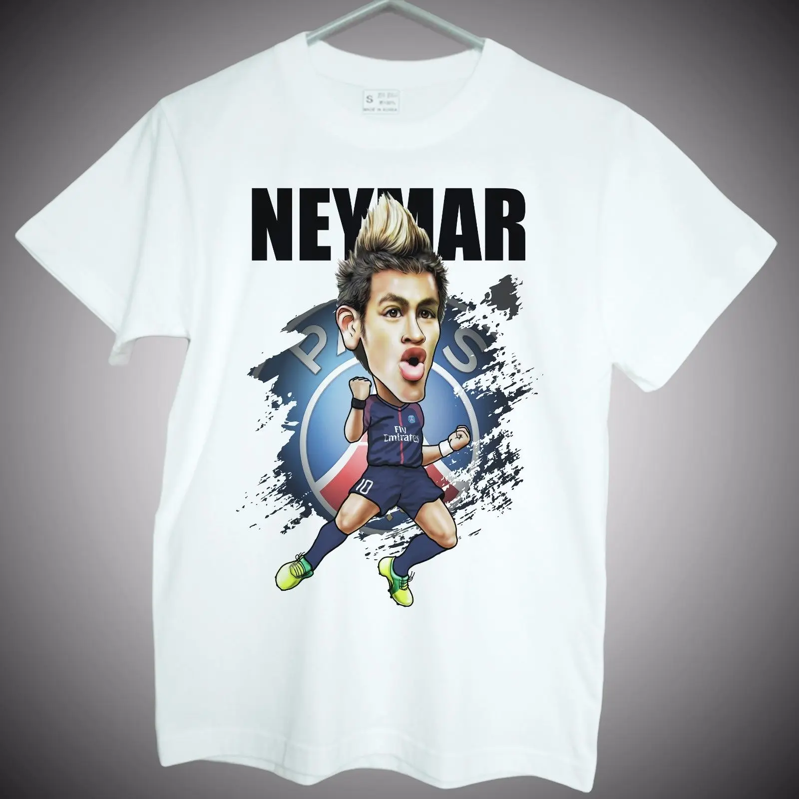 Мужская футболка с коротким рукавом Neymar Jr Повседневная надписью Germain soccer модная