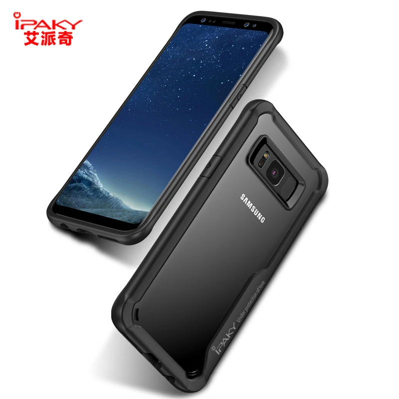 IPaky чехол для Samsung Galaxy S8 Plus гибридный мягкий силиконовый рамки жесткий прозрачный