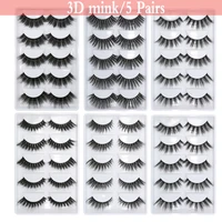 mb 3d 100 5 pairs mink eyelashes makeup faux cils natural thick real false 3 pairs lashes fur strip fake eye lashes extension